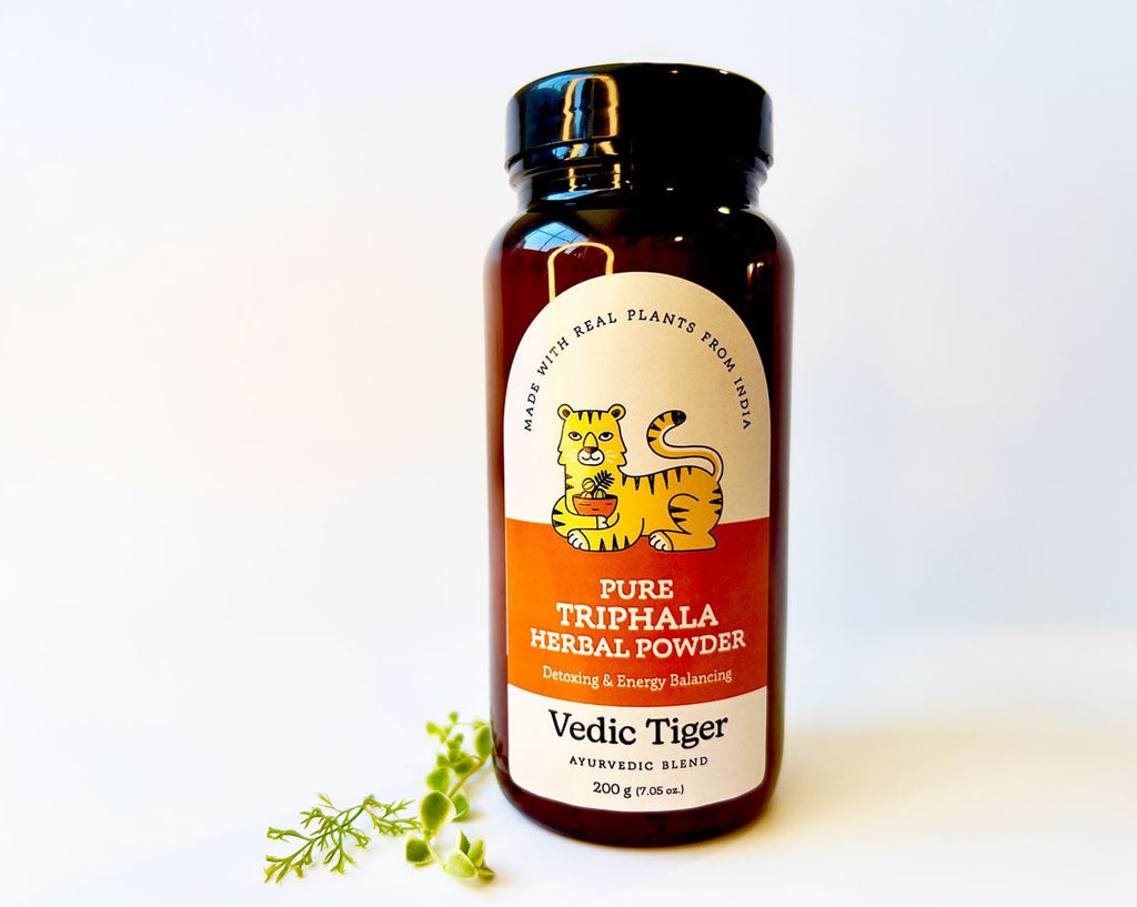 Vedic Tiger's Triphala 100% Organic Vegan supplement  best quality natural superfood for gut cleanse and body healing